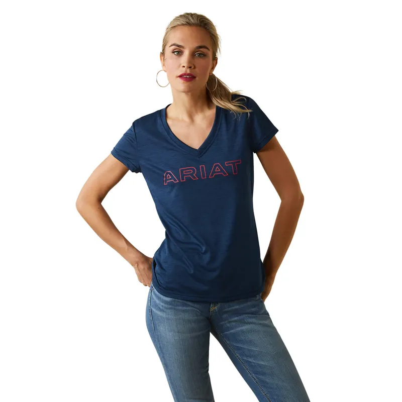 Ariat Women's Laguna Logo Short Sleeve Top - Navy Eclipse